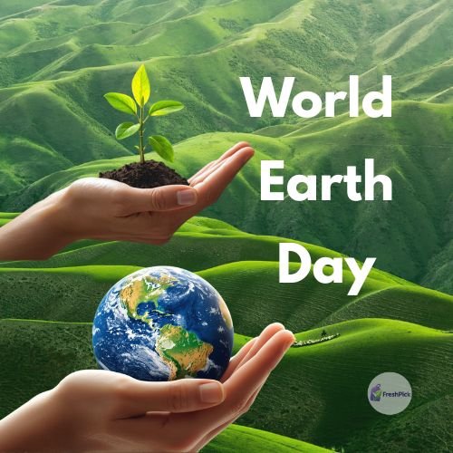 Earth Day 2026 poster showing save environment and green earth concept